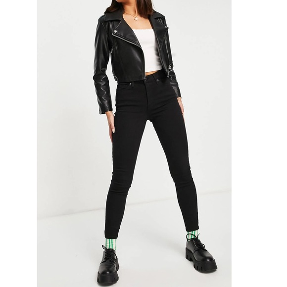 COPY - TOPSHOP Black Moto Jamie Skinny Jeans - Picture 4 of 7